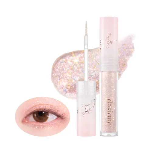 Miniatura 8 de dasique Starlit Jewel - Brillo líquido c #01 Frozen Gold Sombra de purpurina parpadeante Maquillaje coreano Maquillaje de ojos brillante