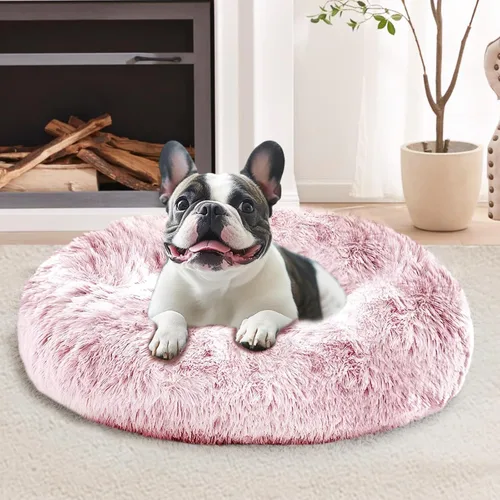 Miniatura 16 de JOLLYVOGUE Cama Calmante para Perros Pequeños - Cama para Perros Pequeños en Forma de Dona Lavable de 23 Pulgadas para Gatitos y Cachorros, Camas