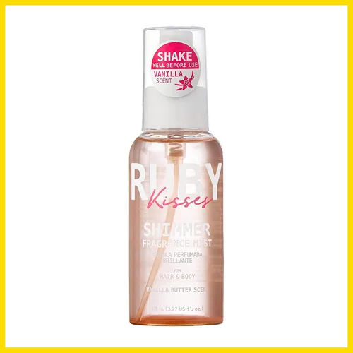 Miniatura 3 de Ruby Kisses Spray de fragancia brillante para el cuerpo y el cabello, espray de perfume corporal con purpurina de vainilla, perfume para la piel
