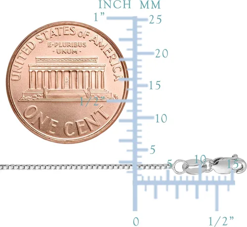 Miniatura 2 de Collar de cadena de oro macizo blanco de 14 quilates, 0.031 in