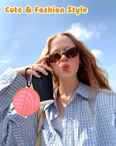 Miniatura 5 de Funda para Airpods de Boaretiu de 2ª/1ª Generación - Funda Linda Kawaii - Funda de Silicona Blanda 3D con Llavero para Mujeres, Niñas, Adolescentes