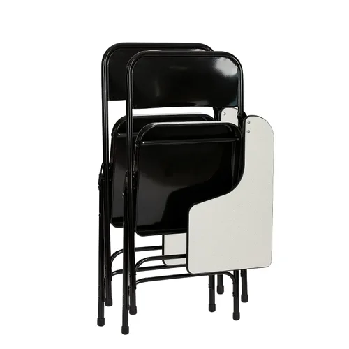 Miniatura 6 de OEF Furnishings OEF5200 Series Sillas plegables resistentes con brazo para tableta, marco de acero, superficie de escritura, soportes dobles