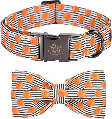 Miniatura 43 de Collar para perro Elegant Little Tail con moño, estampado de pepinillos, collar de moño lindo para perros pequeños eneldo