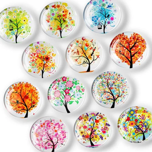 FINDMAG 12 imanes de nevera, imanes decorativos para refrigerador, imán de vidrio para festivales, diversión para refrigerador, fuerte y lindo imán
