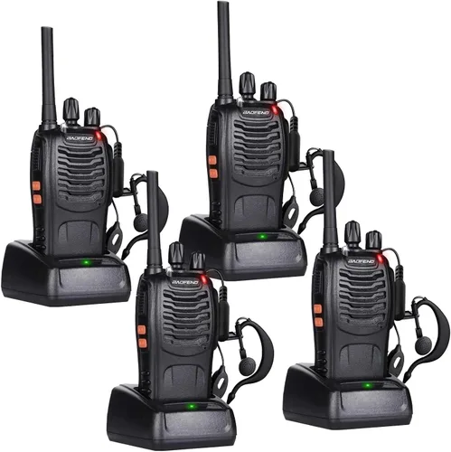 BAOFENG Walkie Talkies para adultos 888S - Radios bidireccionales recargables de largo alcance con auriculares, radio FRS portátil de mano con