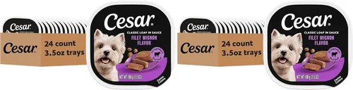 Miniatura 13 de Cesar - Comida húmeda clásica para perros en salsa con receta de cordero, bandejas fáciles de pelar de 3.5 onzas, 24