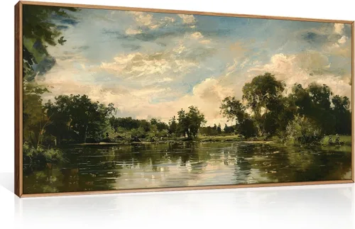 Miniatura 19 de Aryroi Juego de arte de pared en lienzo abstracto grande con marco floral, estilo bohemio, retro, neutro, flores silvestres, arte botánico de flores