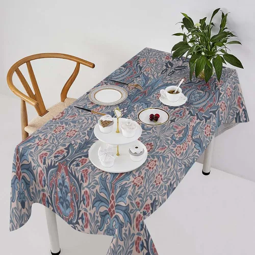 Miniatura 18 de Mantel de Mesa William Morris, Diseño Original William Morris Rústico de Granja Familiar con Estampado Étnico Mínimo para Decoración de Fiesta