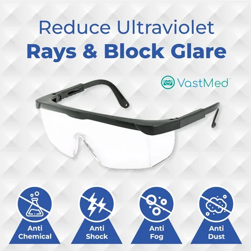 Miniatura 5 de 12 lentes de seguridad antivaho con patillas ajustables Gafas antivaho con lente transparente, gafas protectoras ligeras para hombres y mujeres