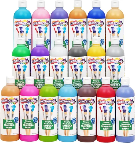 Miniatura 10 de Colorations - SWT16 Pinturas de témpera simplemente lavables, 16 onzas líquidas, juego de 11 colores, no tóxicas, vibrantes, atrevidas, pintura