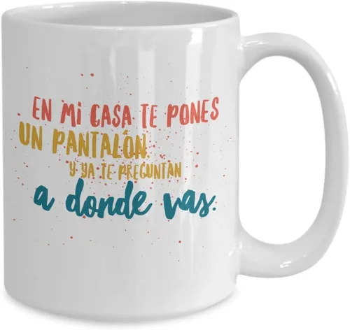 Miniatura 2 de Taza de Cafe Mi Casa Vaso, taza de téa divertidas, tazas personalizadas, café inspiradoras, taza con mensajes positivos. Blanco