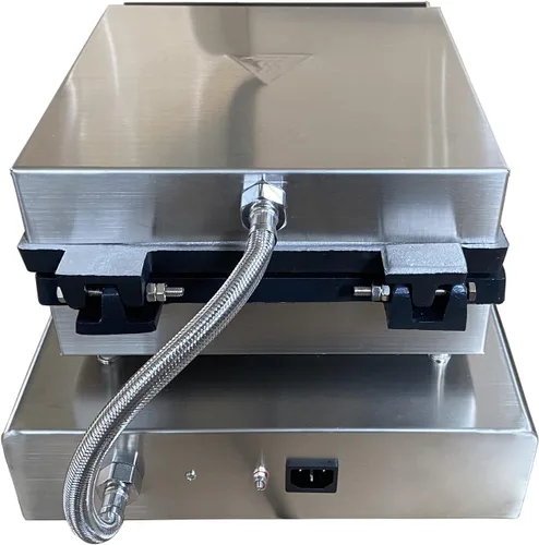 Miniatura 8 de INTBUYING Máquina eléctrica comercial para hacer gofres para tartas redondas, cuerpo de acero inoxidable con revestimiento antiadherente, máquina