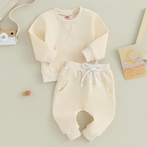 Miniatura 2 de Conjunto de ropa deportiva de manga larga con cuello redondo y pantalones para bebé niño