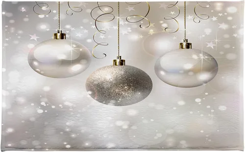 Miniatura 15 de LB Tapete de baño de muñeco de nieve de Navidad para baño, copos de nieve blancos de vacaciones de invierno sobre tablas de madera gris rústicas