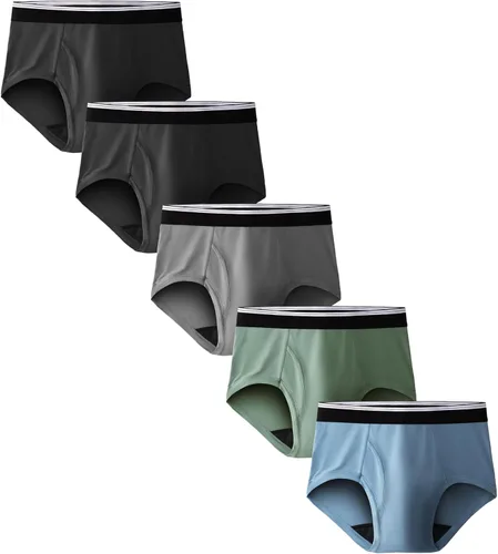 TIICHOO Ropa interior para incontinencia para hombre, lavable, a prueba de fugas, 1.7 fl oz de absorción, paquete de 5