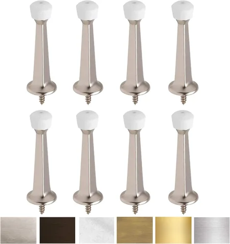 Liberty Topes de Puerta Premium de Metal Sólido Rígido Cepillado de 3" (Níquel Satinado, Paquete de 8)