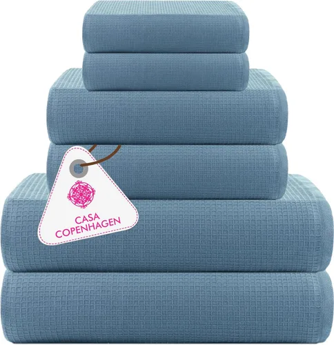 Miniatura 105 de CASA COPENHAGEN Solitaire Juego de 6 toallas - Negro, 600 GSM 2 toallas de baño 2 toallas de mano 2 toallitas, diseñadas en Dinamarca, hechas