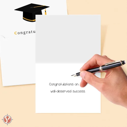 Miniatura 5 de Tarjetas de felicitación y sobres de graduación – Graduados de clase 2026, agradecimiento, felicitaciones de celebración, saludos plegables