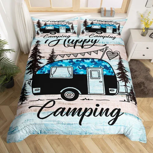 Miniatura 21 de Erosebridal Camper Bedding - Juego de ropa de cama de 2 piezas, estilo rústico de granja, juego de ropa de cama de campamento para adolescentes