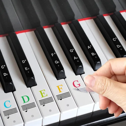 Adhesivos para Teclado de Piano Claves de Piano: Etiquetas de Notas de Teclado de Piano Extraíbles - Adhesivos de Notas de Teclado de Piano para