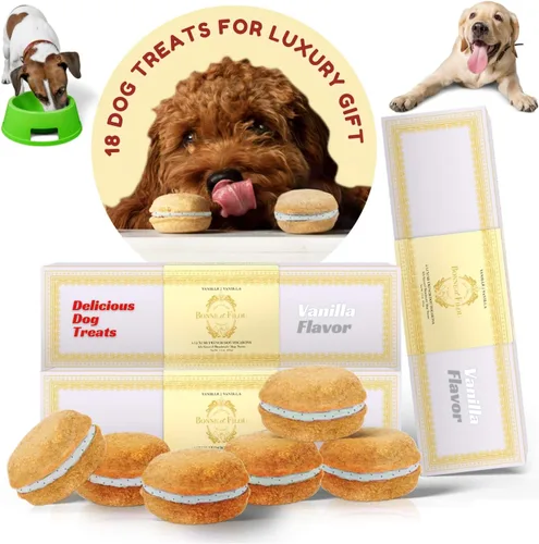 Miniatura 14 de Bonne et Filou Golosinas para perros, pasteles de mantequilla de maní, regalo de cumpleaños para perros de raza mediana a grande – Pasteles
