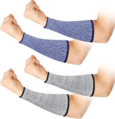 Miniatura 11 de 2 pares de mangas resistentes a los cortes, protección de brazo de nivel 5, fundas protectoras de seguridad, protectores de brazos para hombres