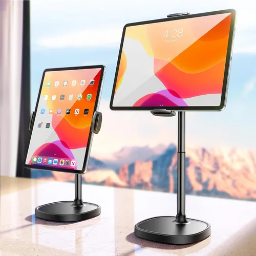 Miniatura 8 de DIMONCOAT Soporte de teléfono para escritorio, soporte de teléfono ajustable en ángulo y altura para escritorio, soporte universal de aleación