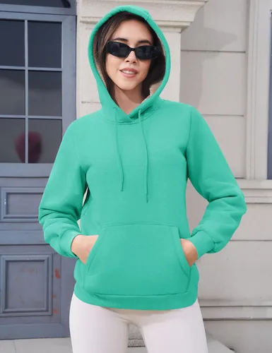 Miniatura 54 de MAGCOMSEN Sudaderas con capucha para mujer, con forro de sherpa, de vellón, para invierno, cálido, pesado, de algodón, con bolsillo