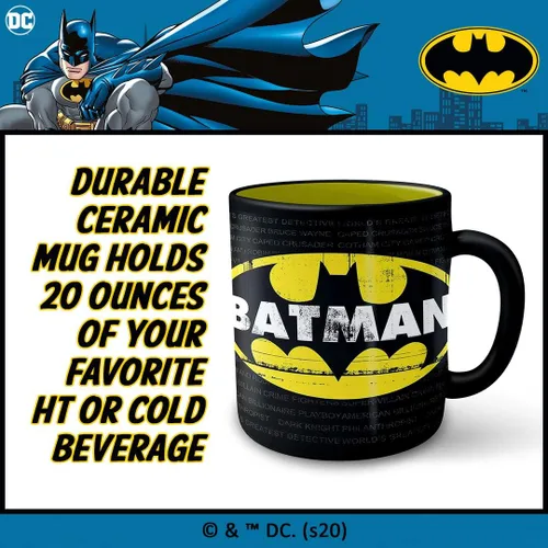 Miniatura 2 de Silver Buffalo DC Comics Taza de cerámica con logotipo de Batman, 20 onzas