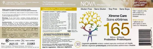 Miniatura 2 de NOVA Probiotics Multi-Strain Xtreme Care 165 mil millones de probióticos por cápsula-30 VCaps
