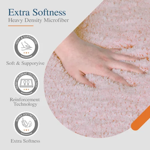 Miniatura 2 de Walensee Alfombra de baño antideslizante (16 x 24 pulgadas, color rubor) absorbente de agua, microfibra suave, lavable a máquina, alfombra de baño