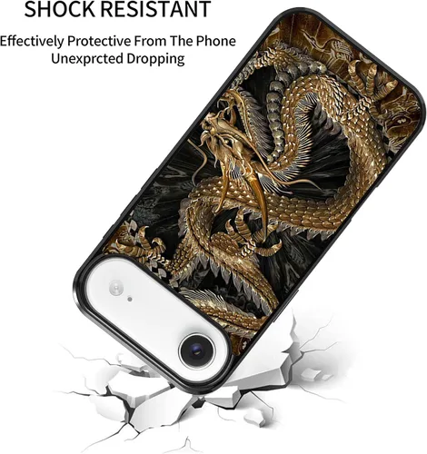 Miniatura 3 de Funda para iPhone Air - Funda de teléfono con patrón de dragón dorado chino - Funda de TPU con protección de absorción de impactos
