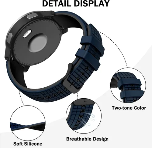 Miniatura 3 de ISABAKE Correa de reloj compatible con Garmin Vivoactive 4/Samsung Galaxy Watch de 1.81 pulgadas, 0.86 pulgadas, bandas de silicona para Ticwatch