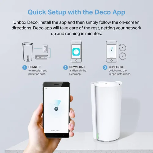 Miniatura 7 de TP-Link Deco XE200 Mesh WiFi AXE11000 Sistema de red WiFi 6E de malla tribanda - Reemplaza el enrutador inalámbrico e Internet Extender, puerto