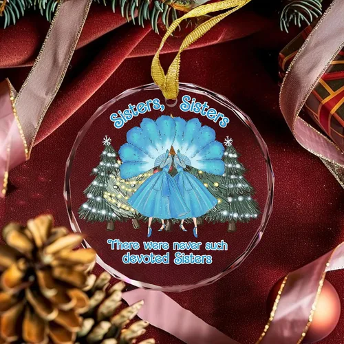 Miniatura 3 de GOSSBY Adorno de Hermana para Hermana, Mejor Amiga de Mujeres - Adorno de Navidad Blanco 2025 - Nunca Hubo Hermanas Tan Devotas - Decoración
