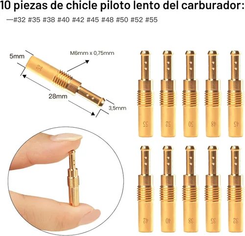 Miniatura 2 de 40 piezas de kit de tobera principal y tobera piloto lenta para PWK Keihin OKO CVK Crab, reemplaza #SCL-2018090002-ZH-T-01/02