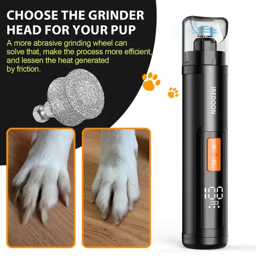Miniatura 4 de IREDOON Molinillo de uñas para perro, cabezal de repuesto integrado para casfuy y la mayoría de las marcas, altamente eficiente, seguro y duradero