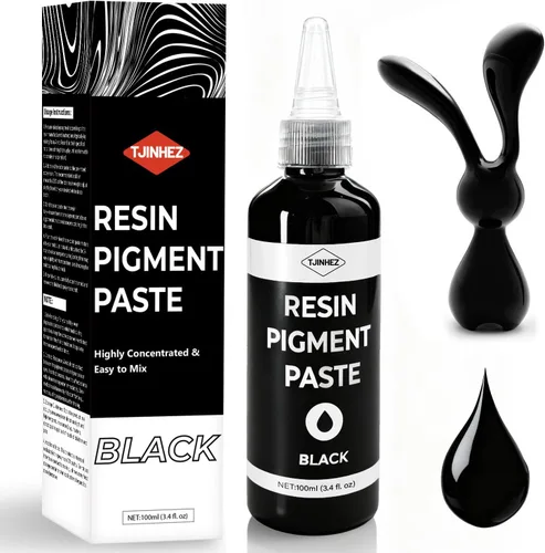 Pasta de pigmento negro para resina epoxi, 5 onzas, ultra altamente concentrada y fácil de mezclar, 3.4 fl oz/3.4 onzas líquidas de resina líquida
