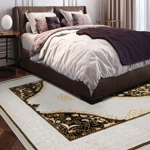 Miniatura 3 de Antep Rugs Babil Gold - Alfombra tradicional para interiores, de 8 x 10 pulgadas, con borde oriental con textura alta, baja, beige y negro, 7 pies