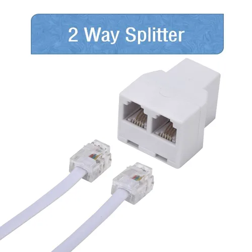 Miniatura 5 de LanSenSu Divisor de línea telefónica, divisor de teléfono, con enchufes RJ11 6P4C, adecuado para teléfono, máquina de fax, blanco, paquete de 1