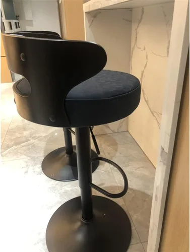 Miniatura 2 de Taburetes de bar altos de piel sintética mate para sala de estar, silla de bar, respaldo de muebles de cocina, taburete alto, taburete nórdico