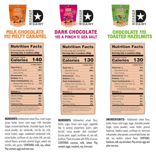 Miniatura 3 de Michel et Augustin Paquete variado de bolsas para galletas, 2 sabores: chocolate con leche y caramelo + chocolate con leche y avellana, 15 galletas