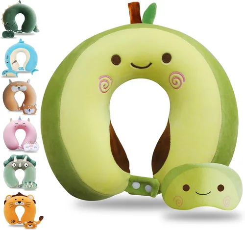 Miniatura 28 de Sexysamba Juego de almohadas de viaje de espuma viscoelástica pura para adultos, funda cómoda y extraíble, lavable a máquina, almohada de soporte