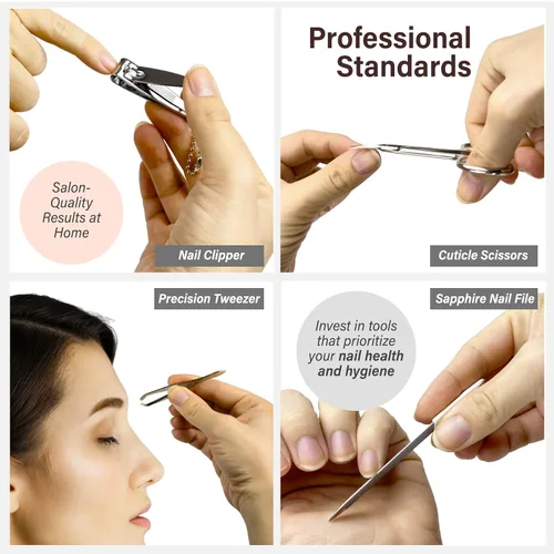 Miniatura 4 de Solingen Juego de manicura y pedicura, para hombres y mujeres, juego de cortaúñas profesional de manicura y pedicura, acero inoxidable, pinzas