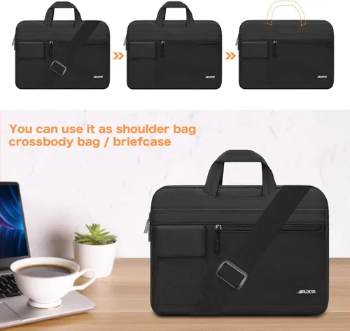 Miniatura 5 de MOSISO Bolsa de hombro para laptop compatible con MacBook Air/Pro, 13-13.3 pulgadas, portátil de 14 pulgadas, 2023-2021 A2779 M2 A2442 M1, funda