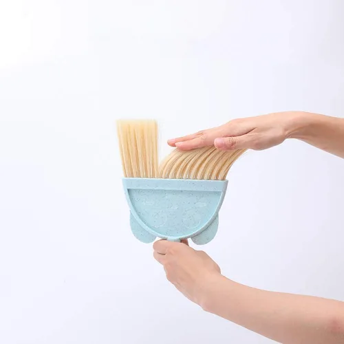Miniatura 7 de Mini Escoba con Recogedor para Niños, Pequeño Juego de Ayudante de Limpieza del Hogar (Azul)