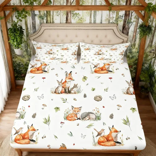 Miniatura 9 de Cute Panda - Sábana bajera ajustable para niños, tamaño individual, diseño de rayas geométricas de animales salvajes, decoración de habitación