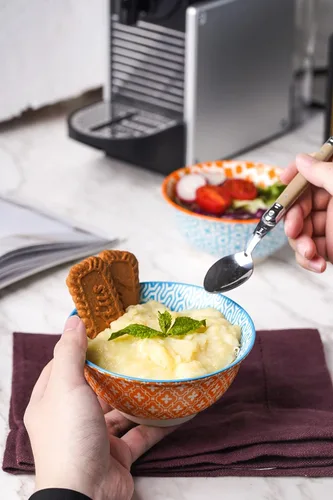 Miniatura 2 de Selamica, juego de 6 cuencos de porcelana para helado, cuencos pequeños, cuencos de cerámica para postres, helado, variedad