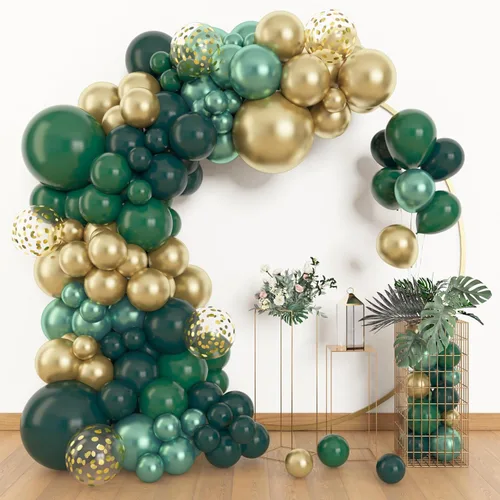 Miniatura 13 de Amandir Kit de arco de guirnalda de globos azul polvoriento, 153 piezas, diferentes tamaños de 18, 12, 10, 5 pulgadas, globos de látex azul blanco