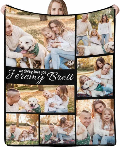 Miniatura 19 de Regalo para papá de hija manta personalizada con fotos, manta suave personalizada, regalo de cumpleaños para papá, manta del mejor papá del mundo